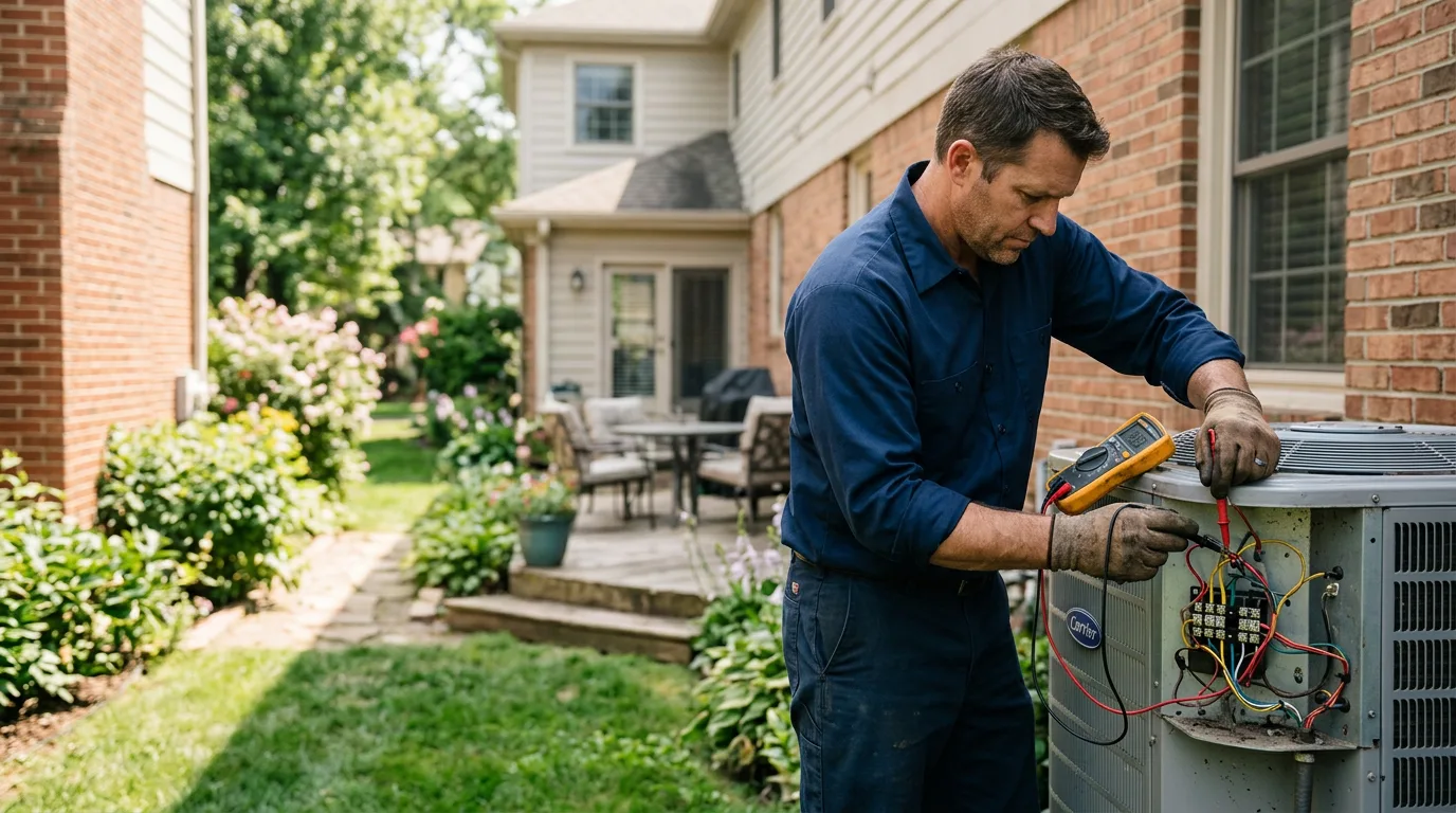 HVAC technician working near New Edinburg, AR